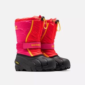 Sorel Kids' Vibrant Red and Pink Snow Boots
